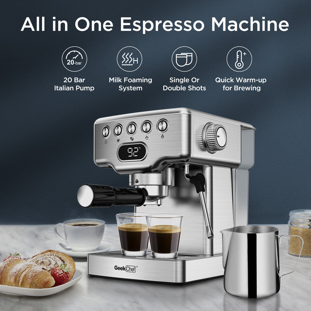 Geek Chef Espresso Machine for Barista-Quality Coffee