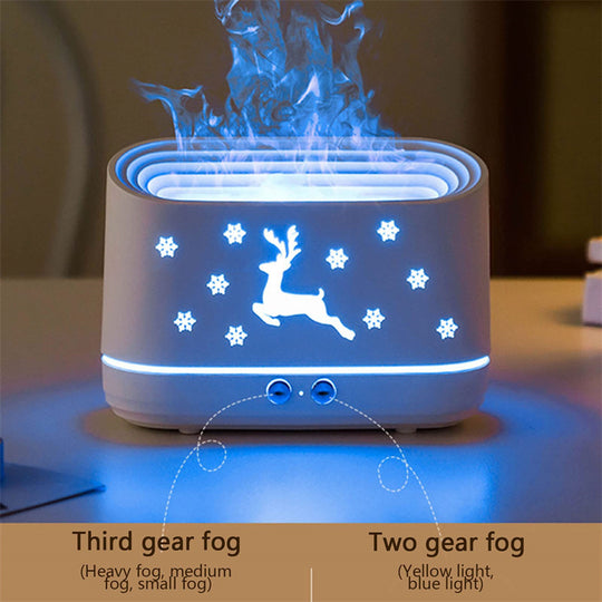 Elk Flame Humidifier Diffuser Mute Household Atmosphere Lamp Christmas Home Decorations